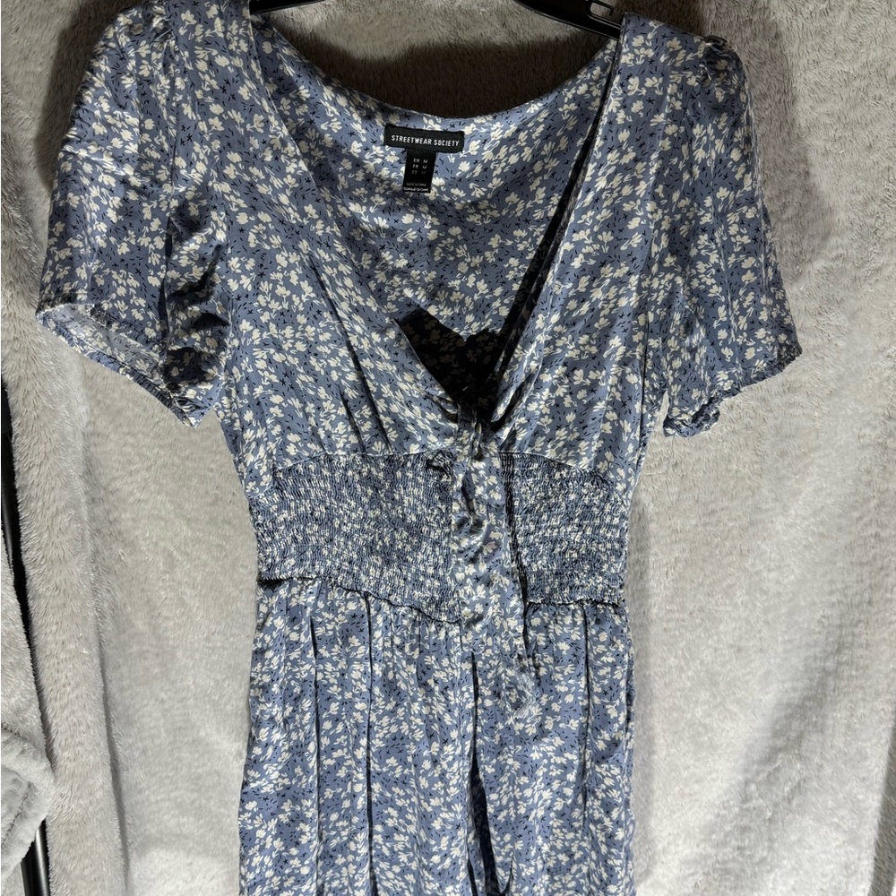 Streetwear Society Blue Floral Romper